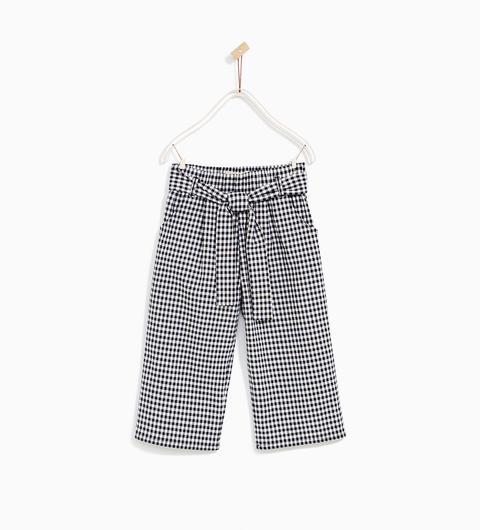 Pantaloni Culotte Quadro Vichy