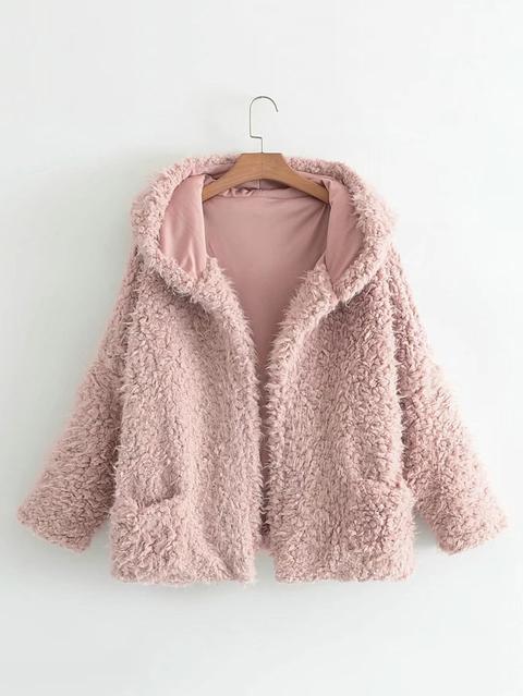 Faux Fur Short Hooded Coat