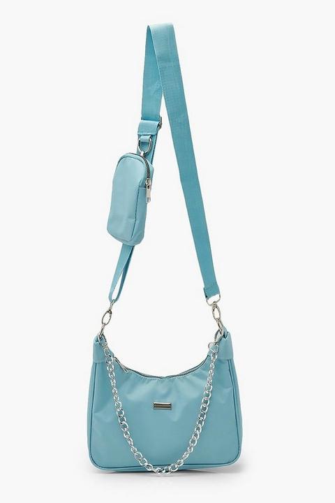 Womens Nylon Multi Way Cross Body With Mini Bag - Blue - One Size, Blue