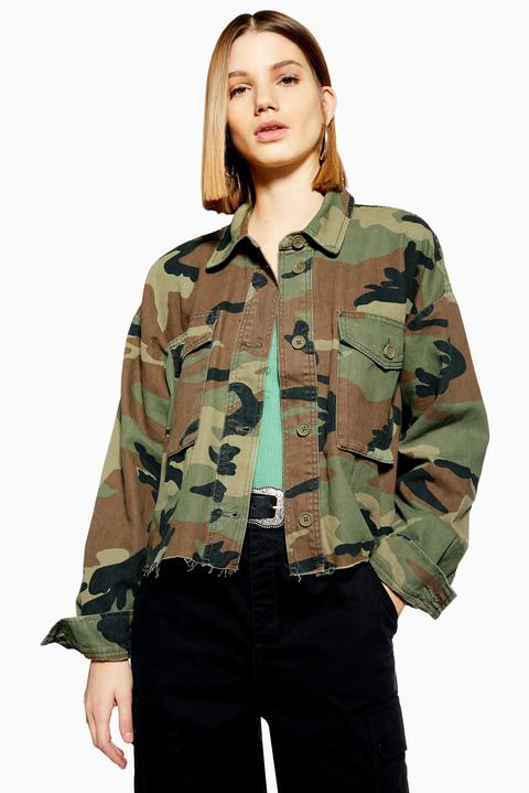 Womens Tall Camouflage Jacket - Khaki, Khaki