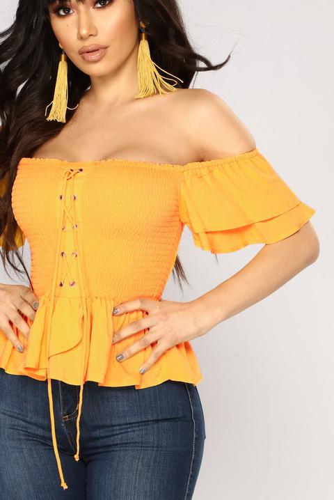 Anaith Off Shoulder Top - Yellow