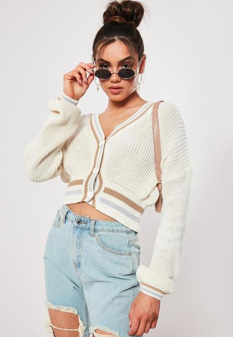 Cream Cropped Cricket Cardigan