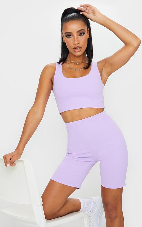 Lilac Crop Top & Cycle Short Set