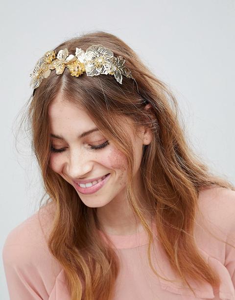 Diadema De Metal Con Diseño Floral Con Aberturas De Tendencia De Asos Design