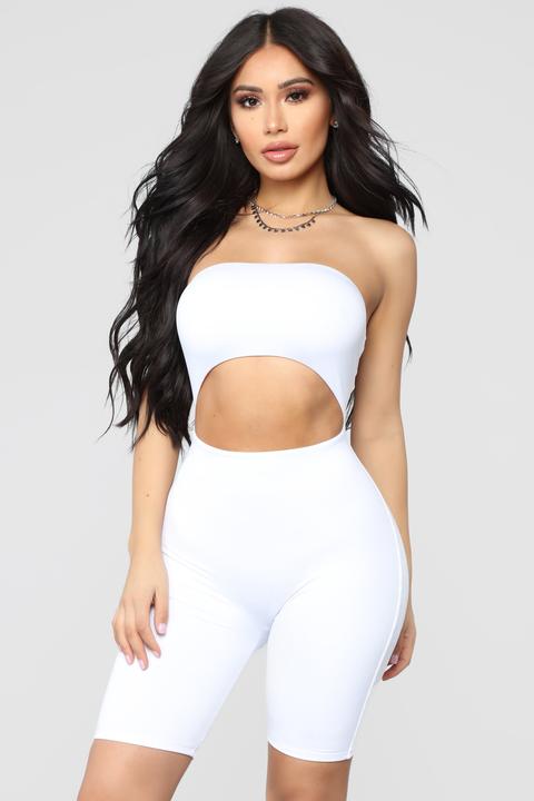 Hop In The Rari Cutout Romper - White