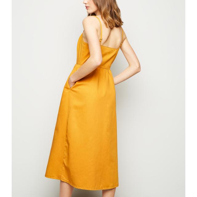 new look mustard midi dress