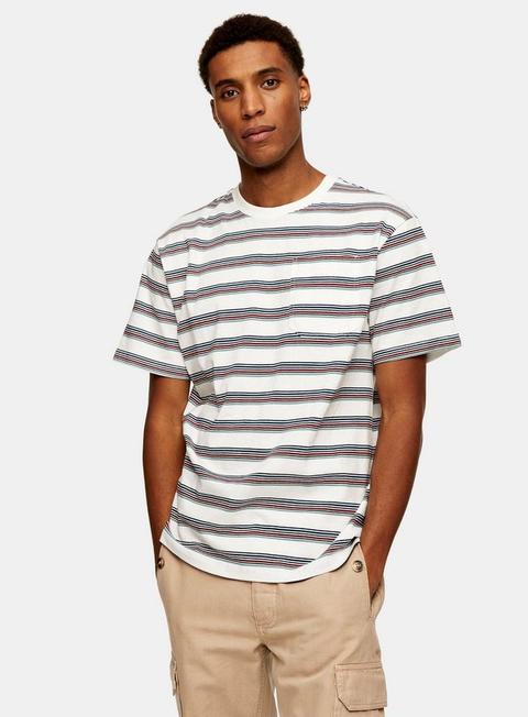 Only & Sons Cream Stripe T-shirt