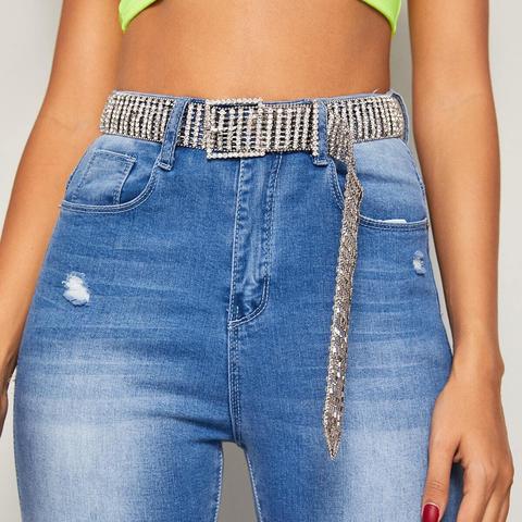 Ceinture À Boucle Avec Strass
