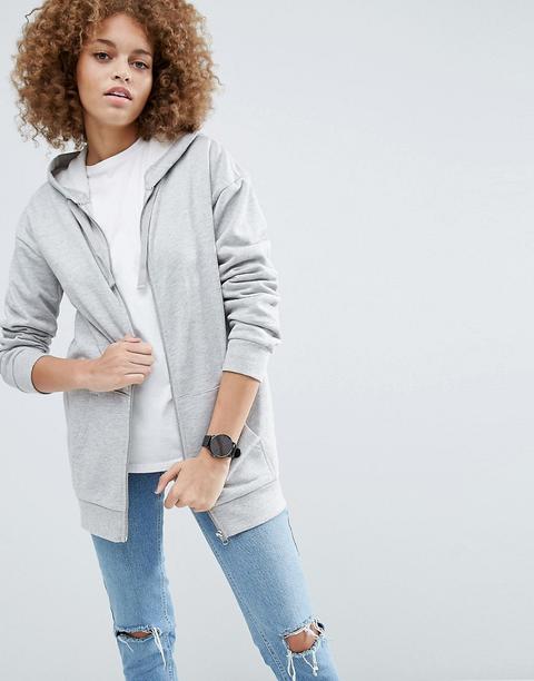 Asos - Ultimate - Felpa Oversize Con Cappuccio E Zip - Grigio