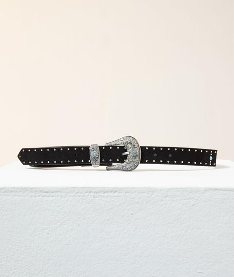 Ceinture En Croûte De Cuir - Western - S - Noir - Femme - Etam