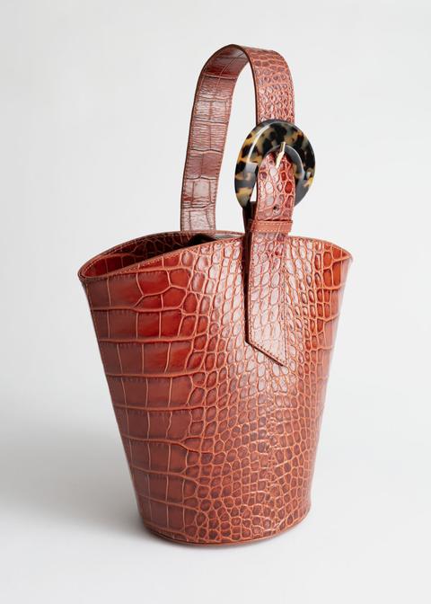 Croc Tortoise Buckle Bucket Bag