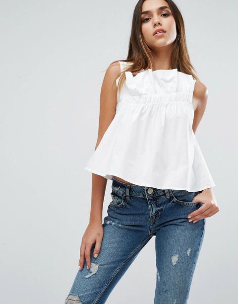 Top Con Volante Asimétrico De Missguided