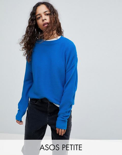 Asos Petite Oversized Jumper In Ripple Stitch