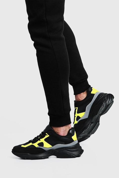 boohooman chunky trainers in black