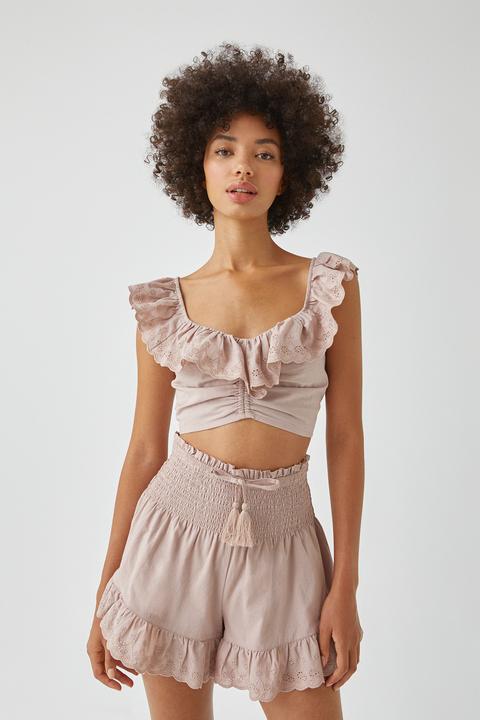 Top Cropped Volante Puntilla