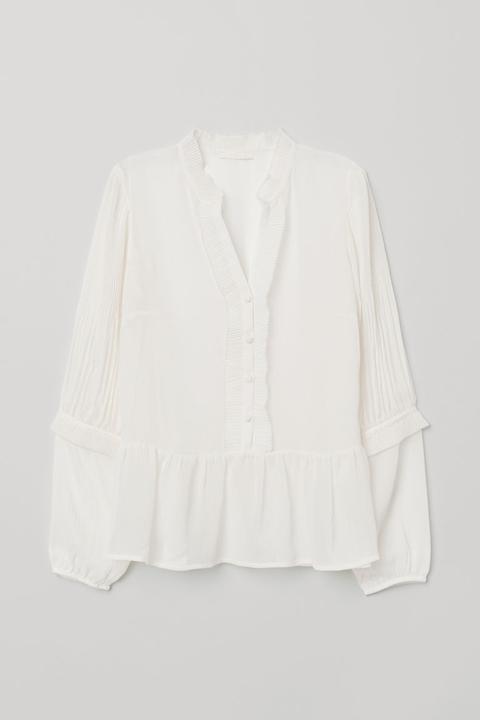 Blusa Plisada - Blanco