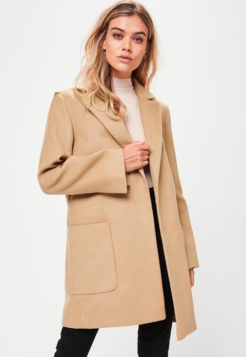 Tan Slim Fit Coat