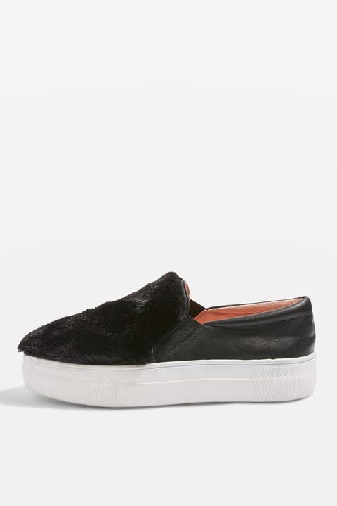 Texas Faux Fur Slip On Trainers