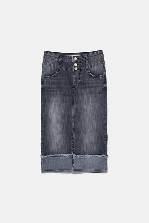 Falda Denim Midi