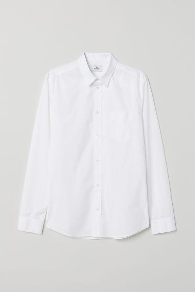 Hemd Aus Popeline - White - Herren
