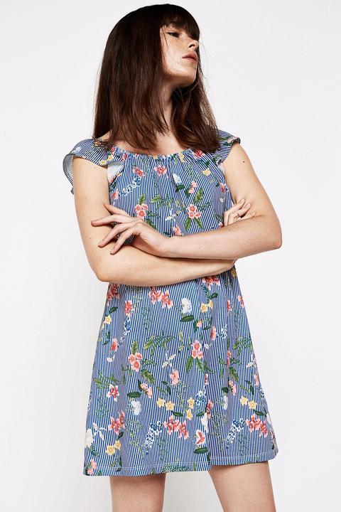 Vestido Rayas Y Flores