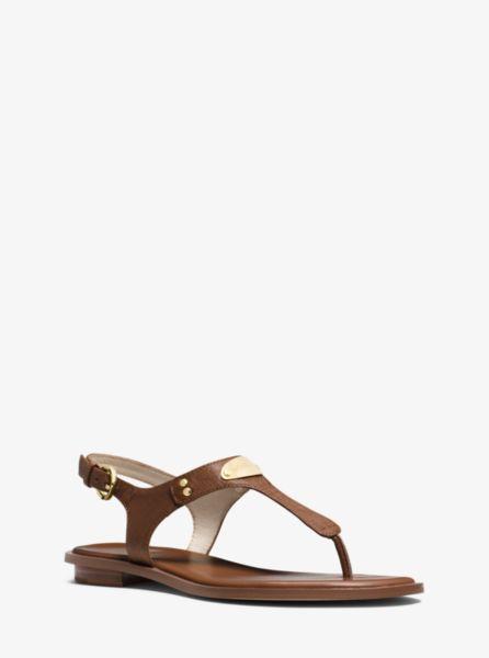 Logo Plaque Leather Sandal | Michael Kors