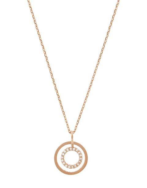 Rose Gold Open Circle Sparkle Necklace