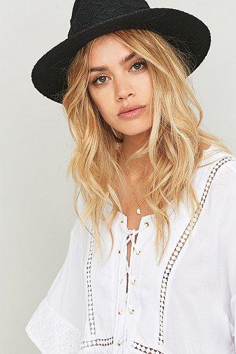 Savannah Black Panama Hat - Womens One Size