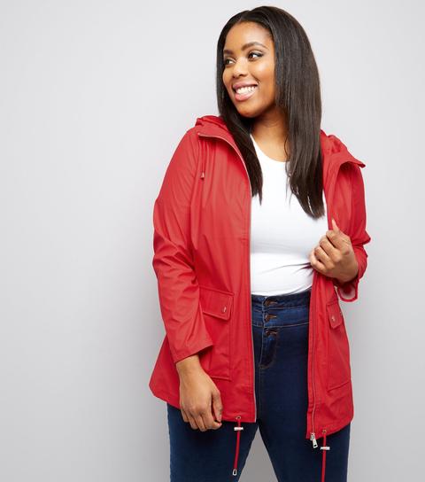 Curves Red Matte Rain Coat