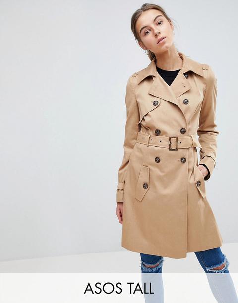 Asos Design Tall - Trench Classico - Pietra