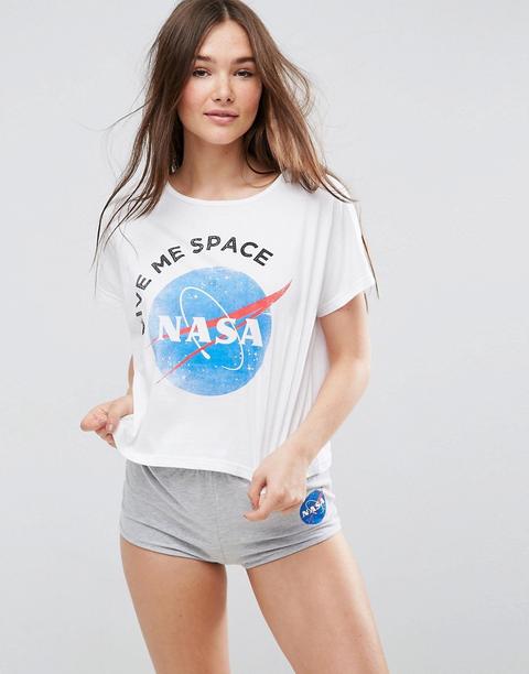 "asos - Pigiama Pantaloncini E T-shirt Con Scritta "nasa" - Multicolore