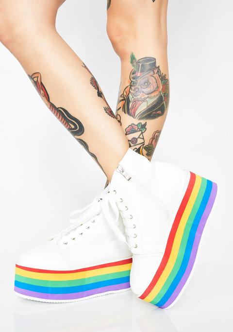 platform sneakers rainbow