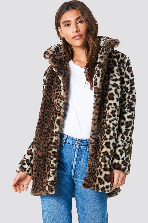 Faux Fur Leo Jacket Brown