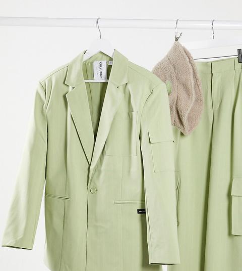 Collusion Unisex - Blazer Oversize À Fines Rayures-vert