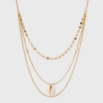 Sugarfix By Baublebar Seashell Pendant Layered Necklace - Gold