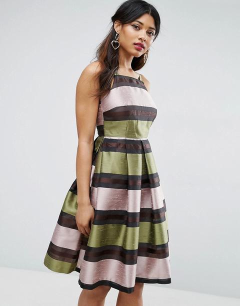 Asos - Vestito Midi Da Cerimonia A Righe - Multicolore