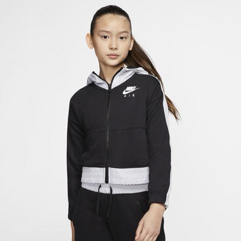 Nike Air Sudadera Con Capucha Con Cremallera Completa - Niña - Negro