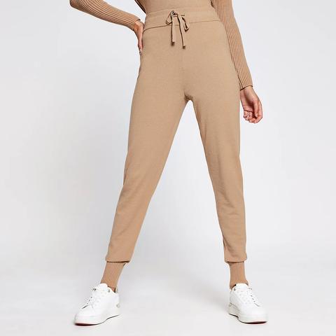 Brown Slim Fit Knitted Jogger