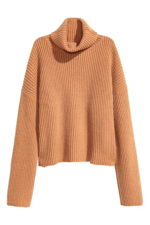 Pullover A Collo Alto In Lana