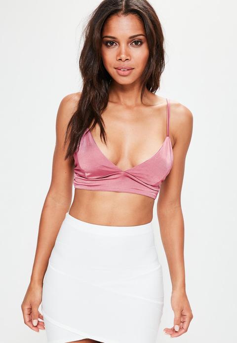 Pink Slinky V Neck Bralet