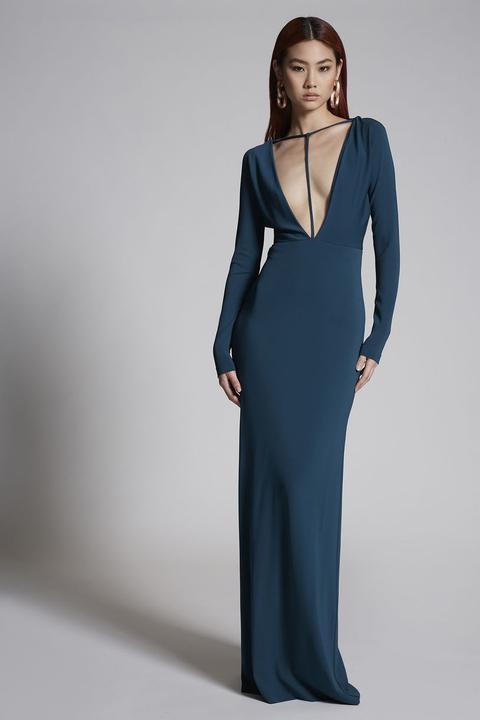 Viscose Crepe Jersey Rianne Long Sleeved Gown