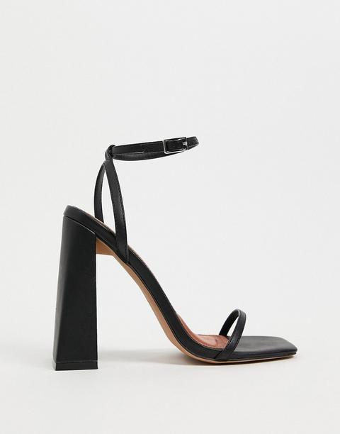 Sandalias Minimalistas De Tacón En Negro Niche De Asos Design