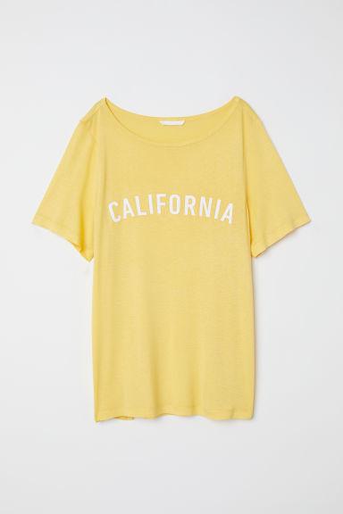 H & M - T-shirt Con Motivo - Giallo