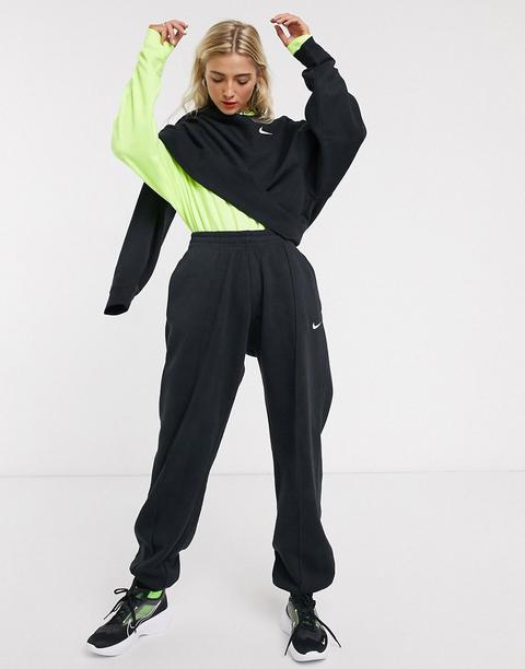 Nike Mini Swoosh Oversized Joggers In Black