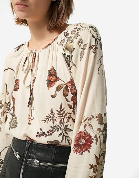 Blusa Estampado Floral Botones