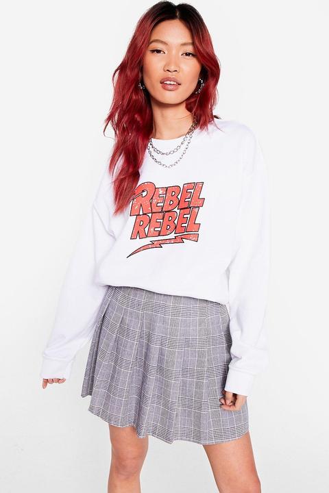 Womens Rebel Rebel Oversized Graphic Sweatshirt