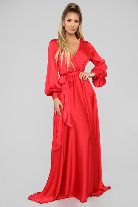 red maxi dress casual