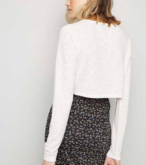 button front cardigan cropped
