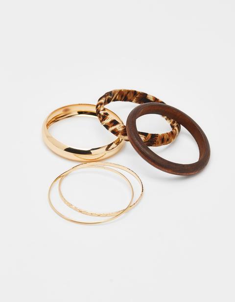 Set Di Bracciali In Metallo E Stampa Animalier