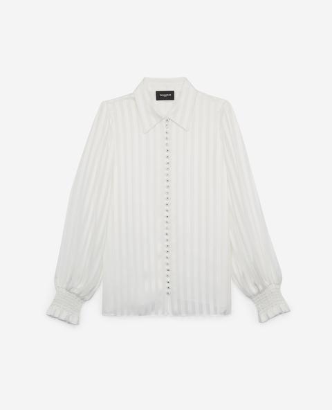 Chemise Blanche Fluide À Rayures